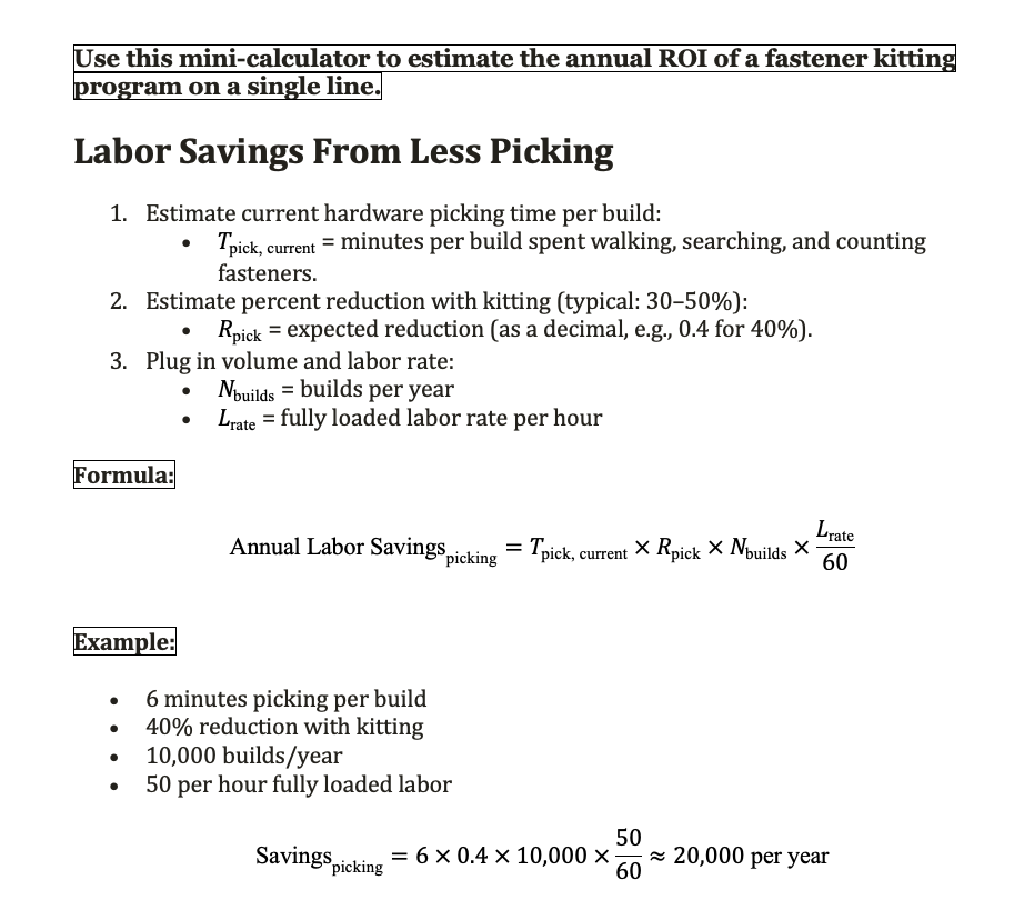 labor savings from less picking- blue chip engineered products