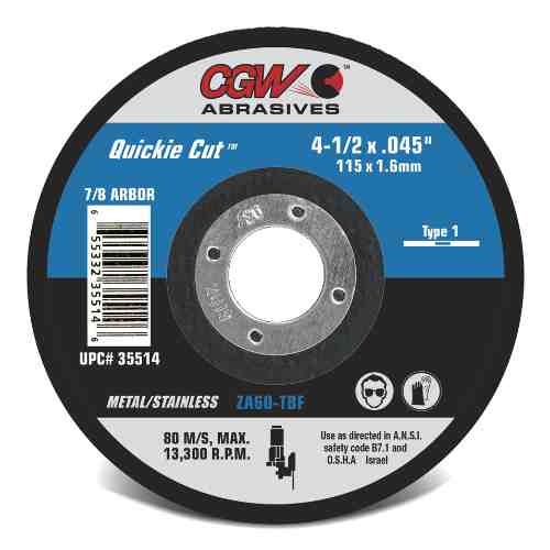 Reinforced Cut-Off Wheels, Type 1_ cgw abrasives_blue chip engineered products
